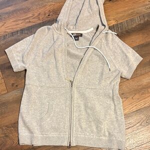 Eddie Bauer Sport shirt sleeve Heather Gray sweater Hoodie